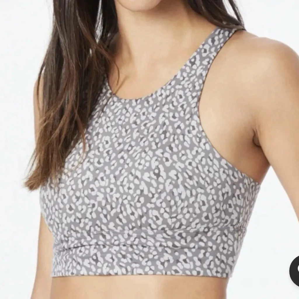 Varley Let's Move Harris Sports Bra grey & black size Large - Image 1