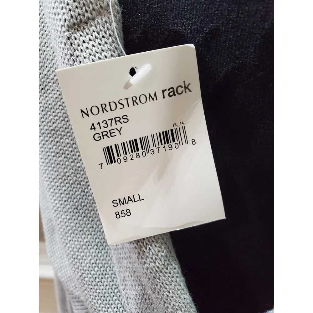 Cotton Emporium Knot Back Sweater Gray Knit Womens V Neck Size Small - Image 7