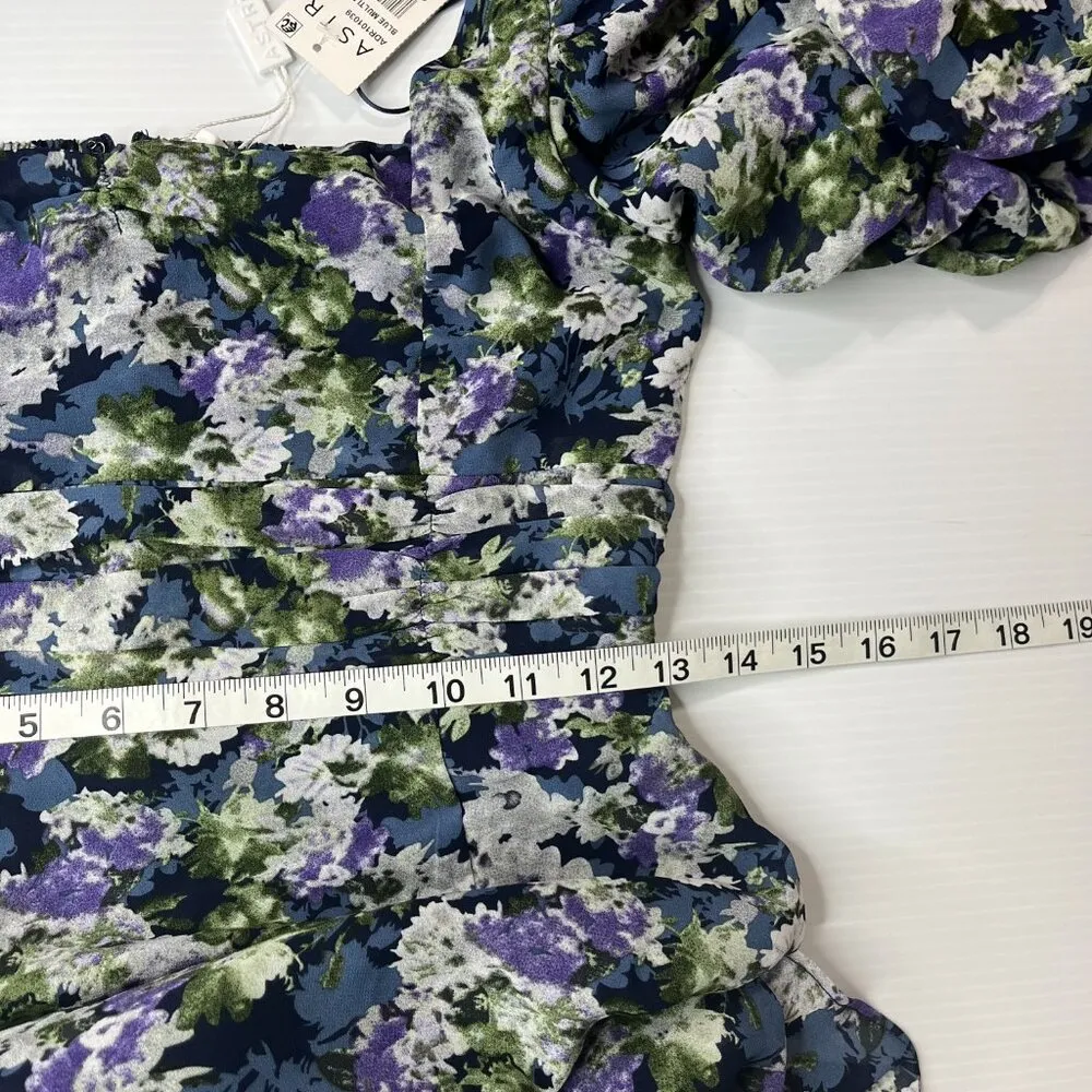 The Label Size Small Blue Asymmetrical High Low Midi Short Sleeve Dress NWT - Image 9