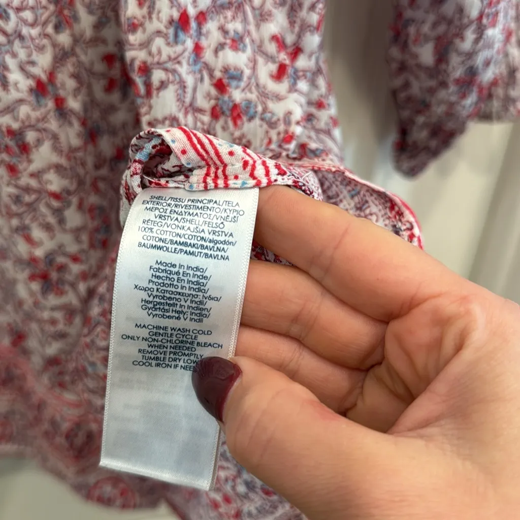 CHAPS  cotton paisley peasant blouse - Image 4