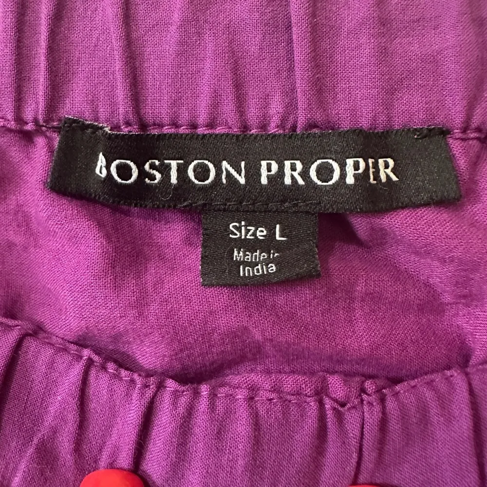 NEW Boston Proper Metallic Lace Detail Off The Shoulder Shift Dress Purple Large - Image 4