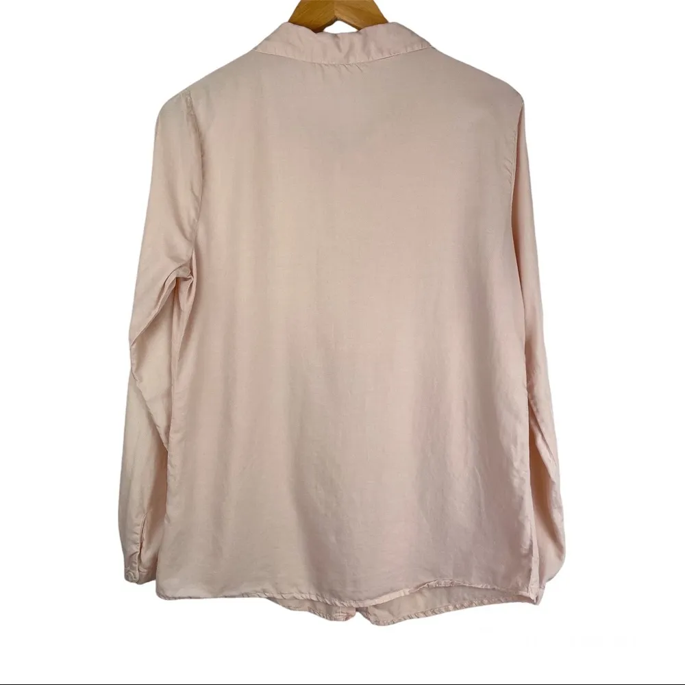 CP Shades Cotton Silk Button Down Front Shirt Sz Small Peach Pastel Boho - Image 2