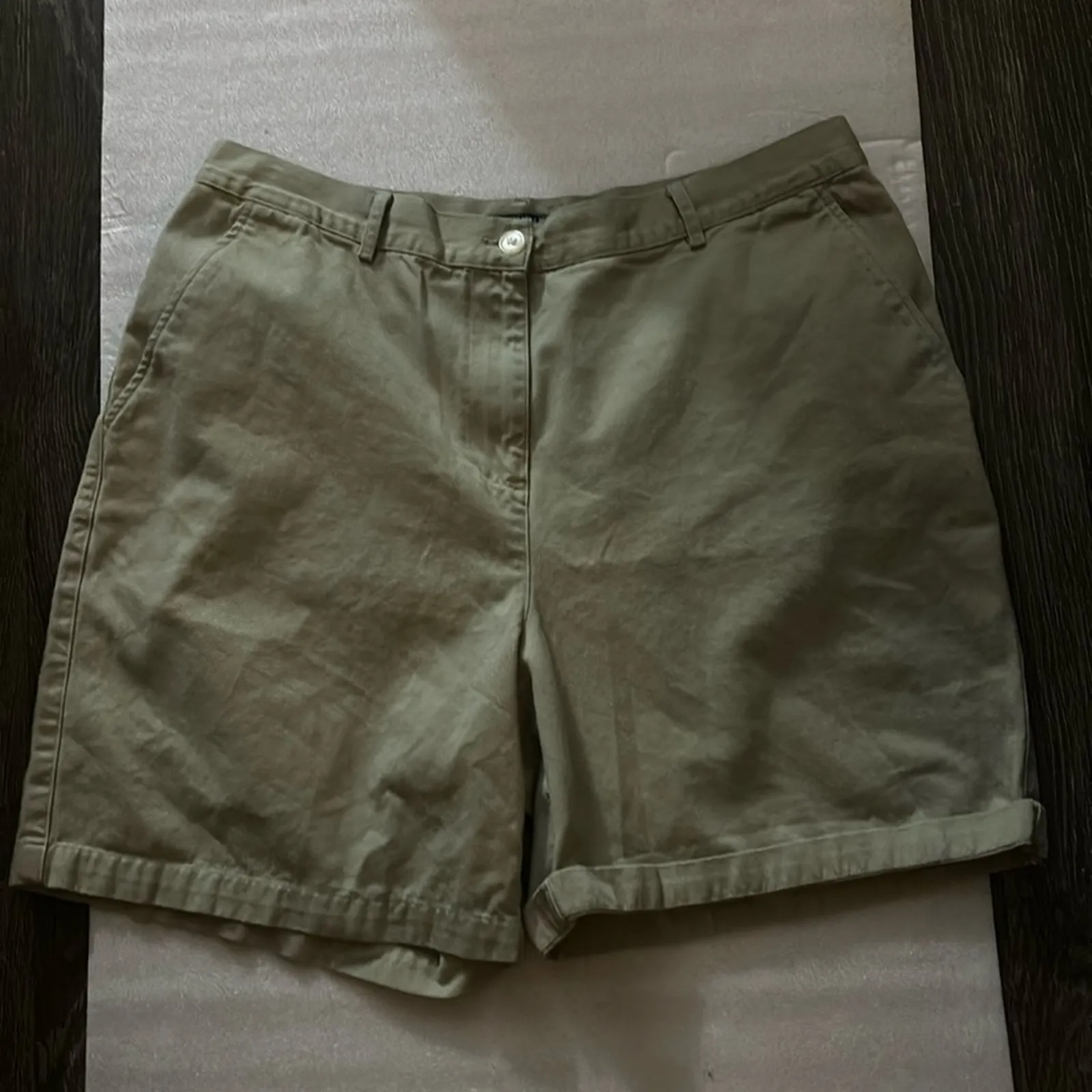 Lauren Ralph Lauren Khaki Chino Shorts 14W School  Preppy Plus Unisex Baggy - Image 3