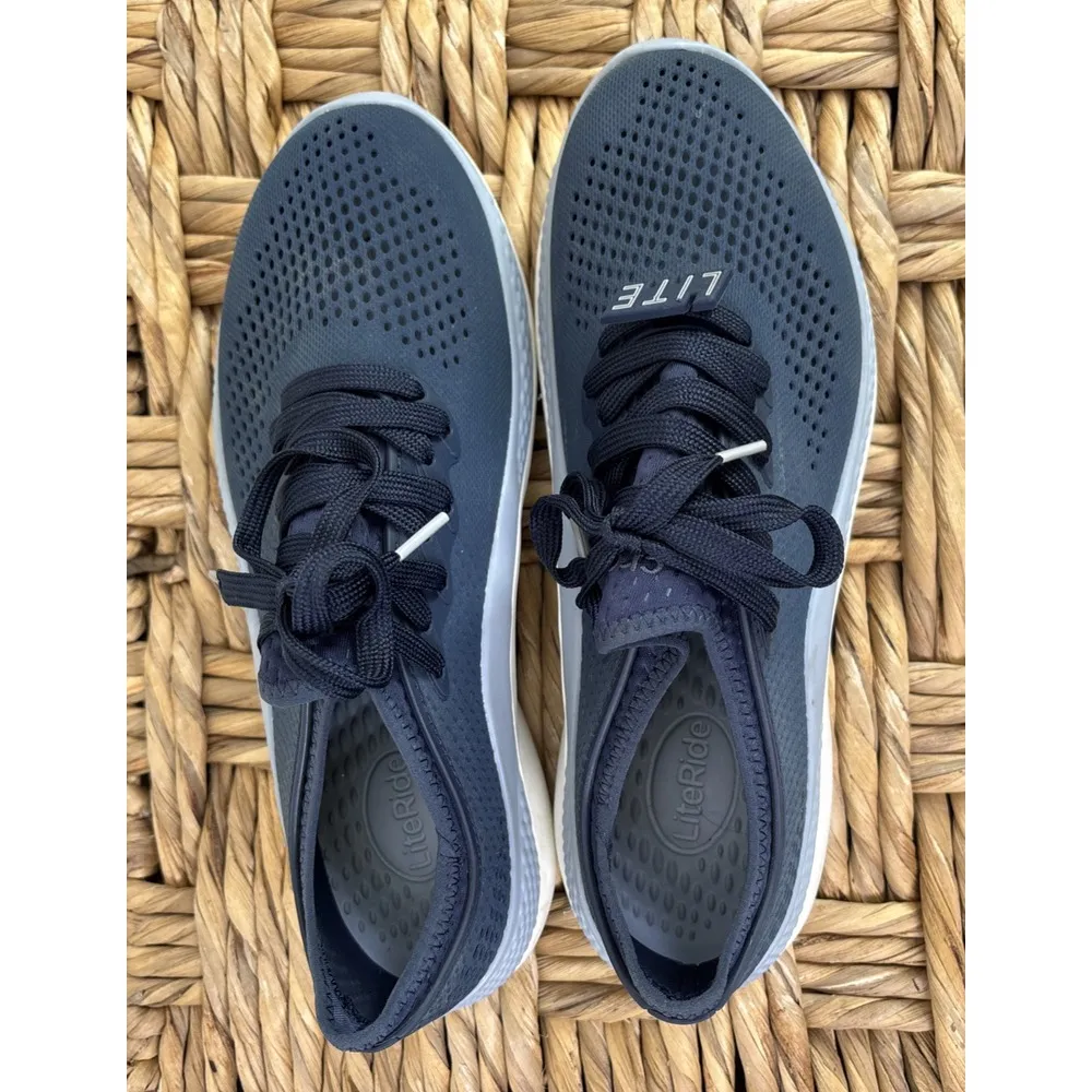 Crocs Sz 10 Womens Literide 360 Pacer‎  206705  Lace-Up Navy Blue Sneaker - Image 6