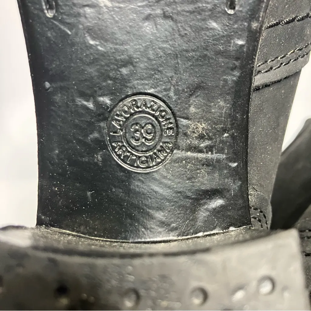 Steve Madden Travis faux leather boots black women’s size 9 punk gothic casual‎ - Image 8