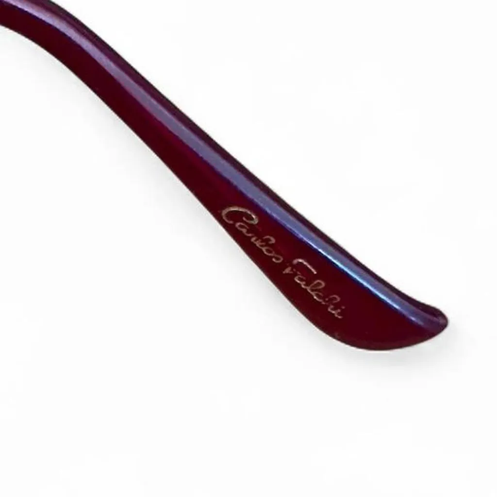 Carlos Falchi Cat eye Vintage inspired Burgundy Maroon sunglasses with gold trim Purple - Image 6