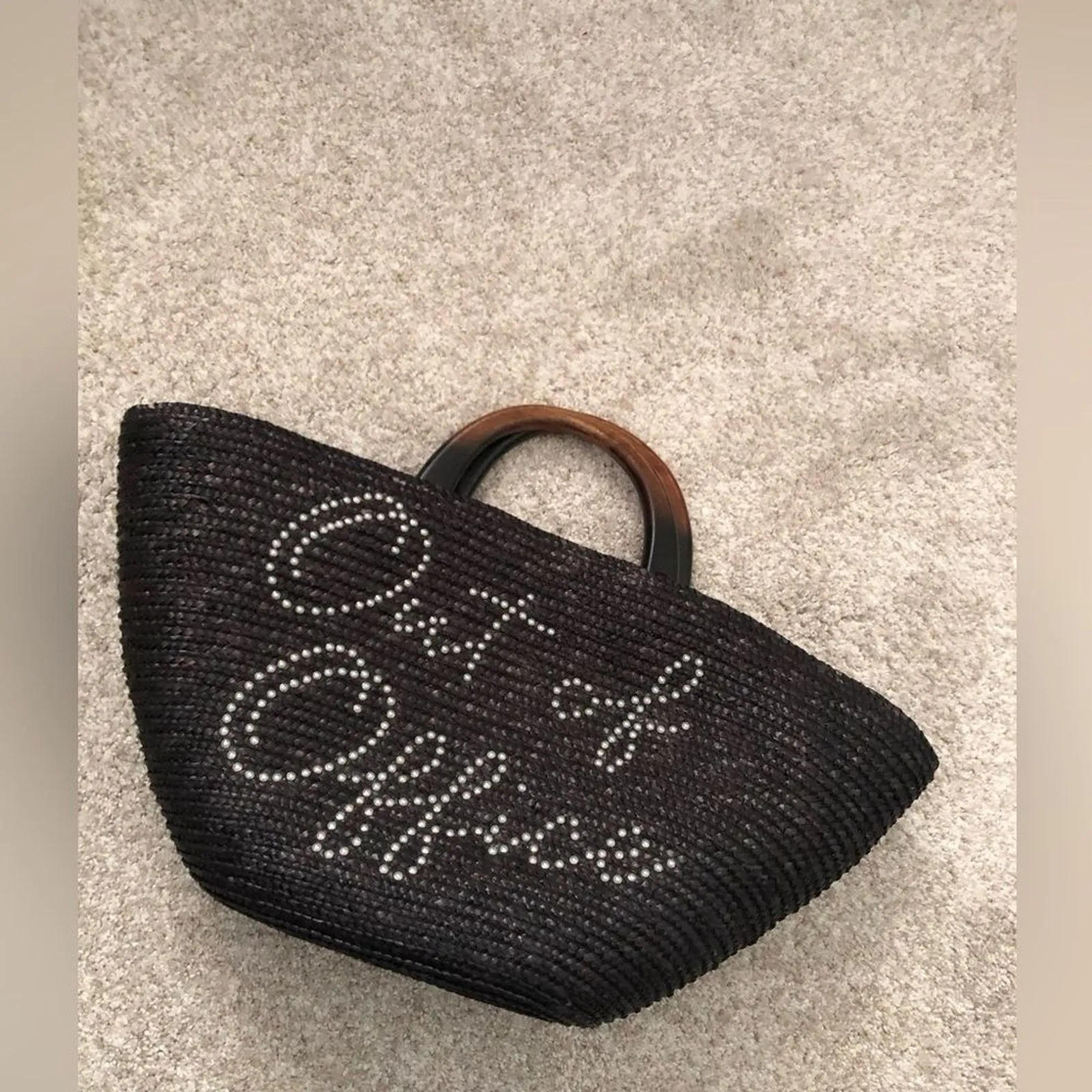 Anthropologie Eugenia Kim out of office Straw crossbody shoulder Raffia Tote Bag - Image 7