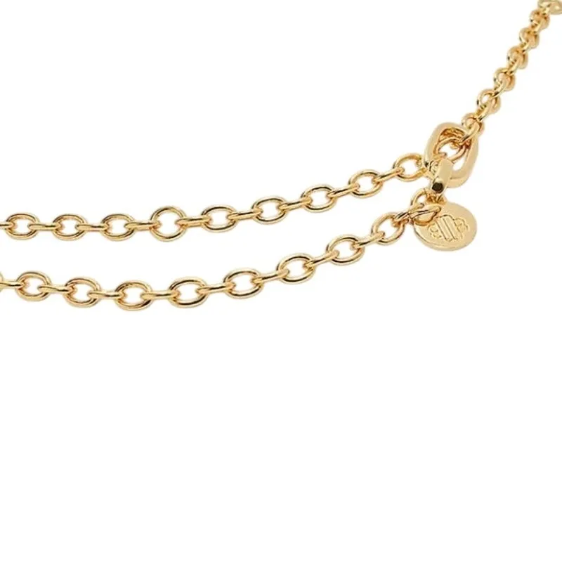 Maje Freshwater Pearl Gold Tone Necklace Brass Chain Clasp Hiver 2022 Minimalist - Image 3