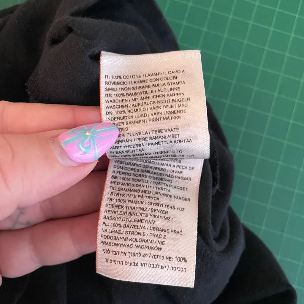 SuperDry Women 6 Black Pink Glitter Logo T-Shirt Short Sleeve Crew Neck Cotton - Image 8