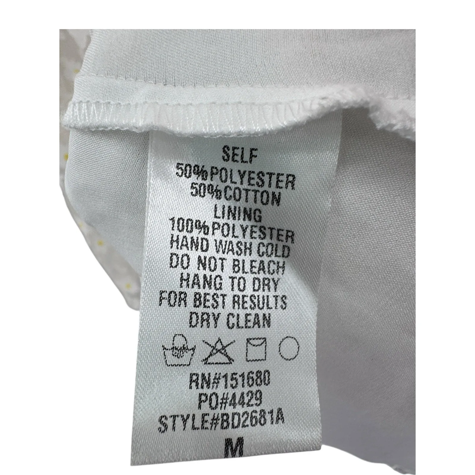 Storia Puff‎ Sleeve Daisy Mini Dress White Yellow Sheer Tiered Medium Fairy 3D - Image 6