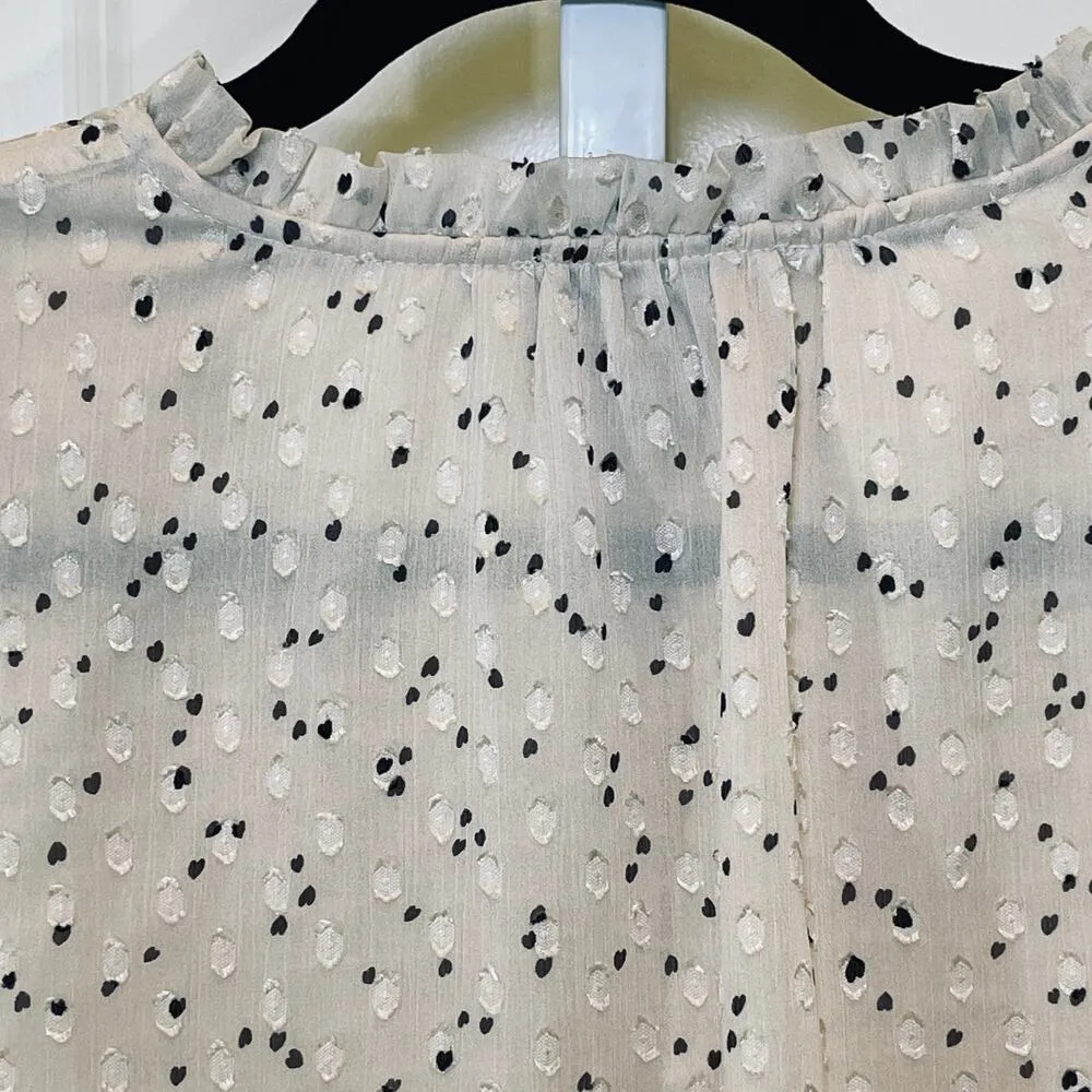 Rachel Zoe Floral Blouse - Women Size M - Cream and Black - Image 3