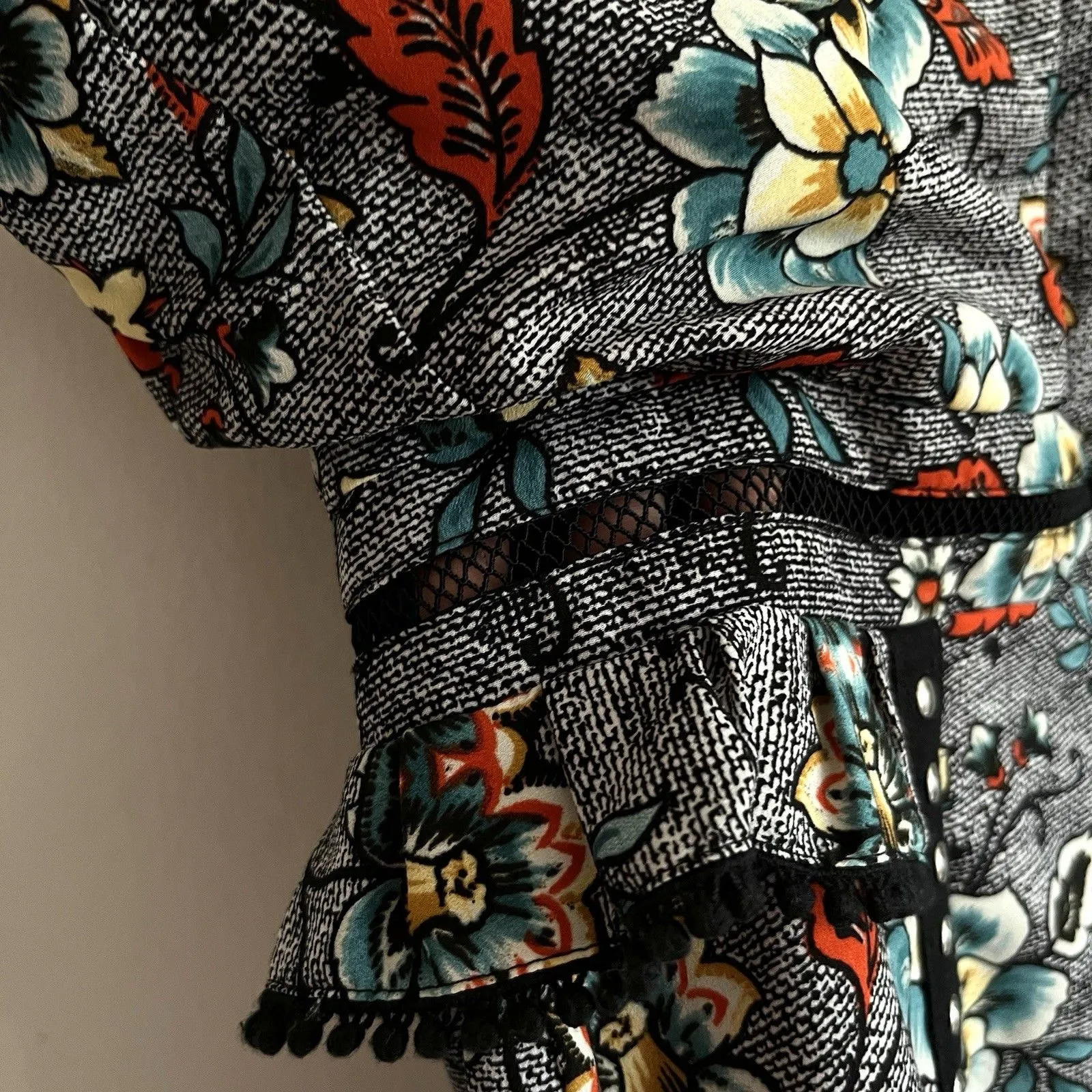 Laundry by Shelli Segal Sz 4 Floral Ruffle Dress - Image 6