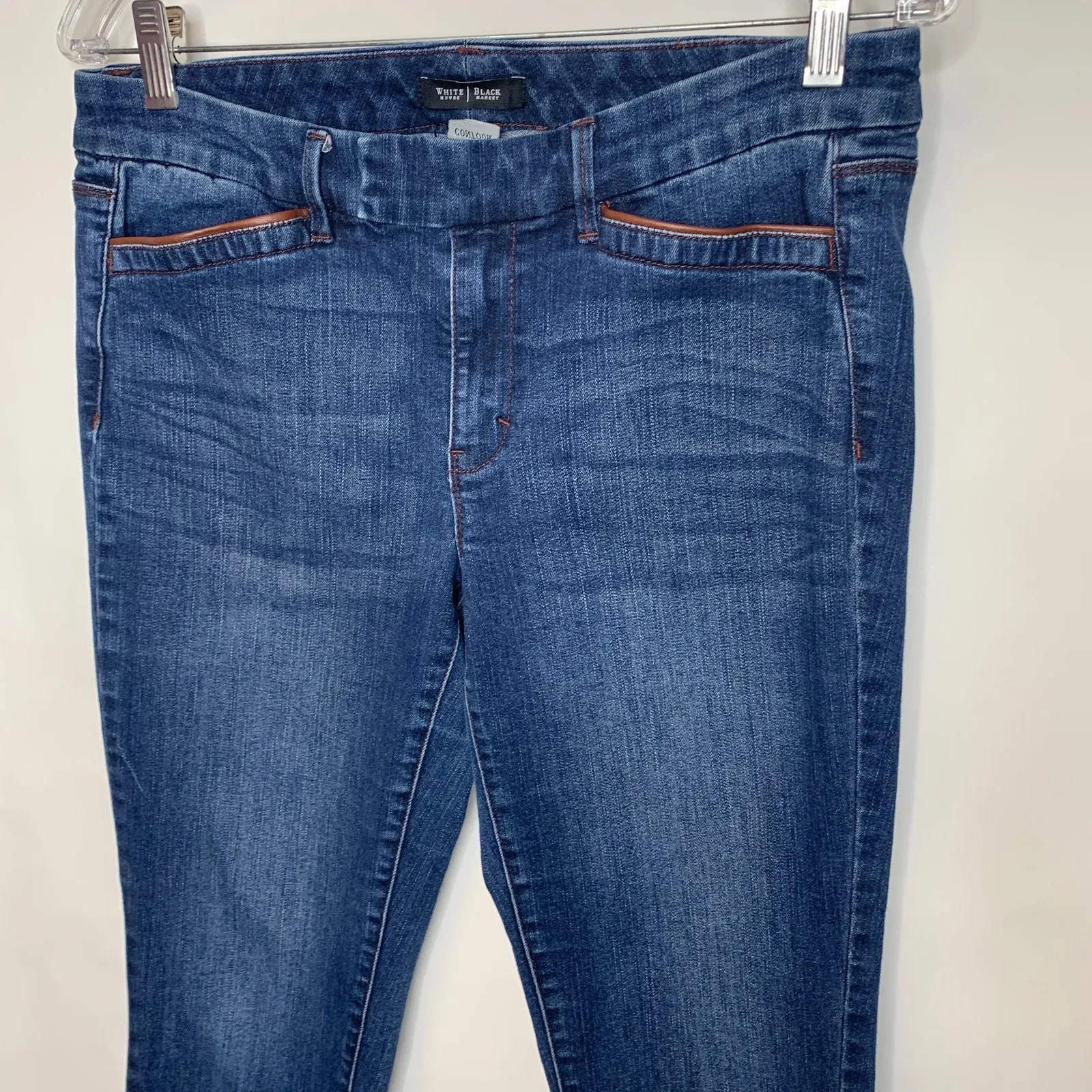 WHBM Stretch Jeans Sz 8 Skinny Crop Medium Wash - Image 5