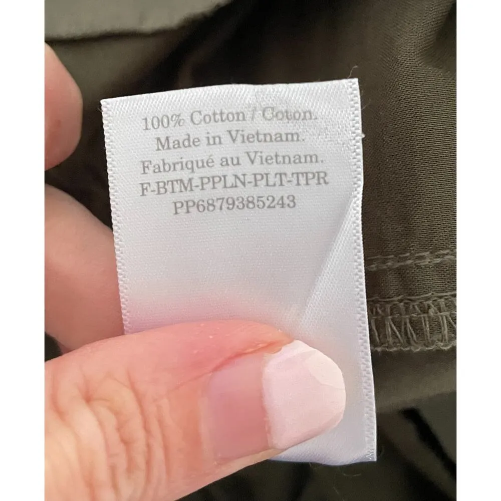 Everlane Poplin High Rise Pleated Cotton Pleated Chino Pants Green Size 2 - Image 11