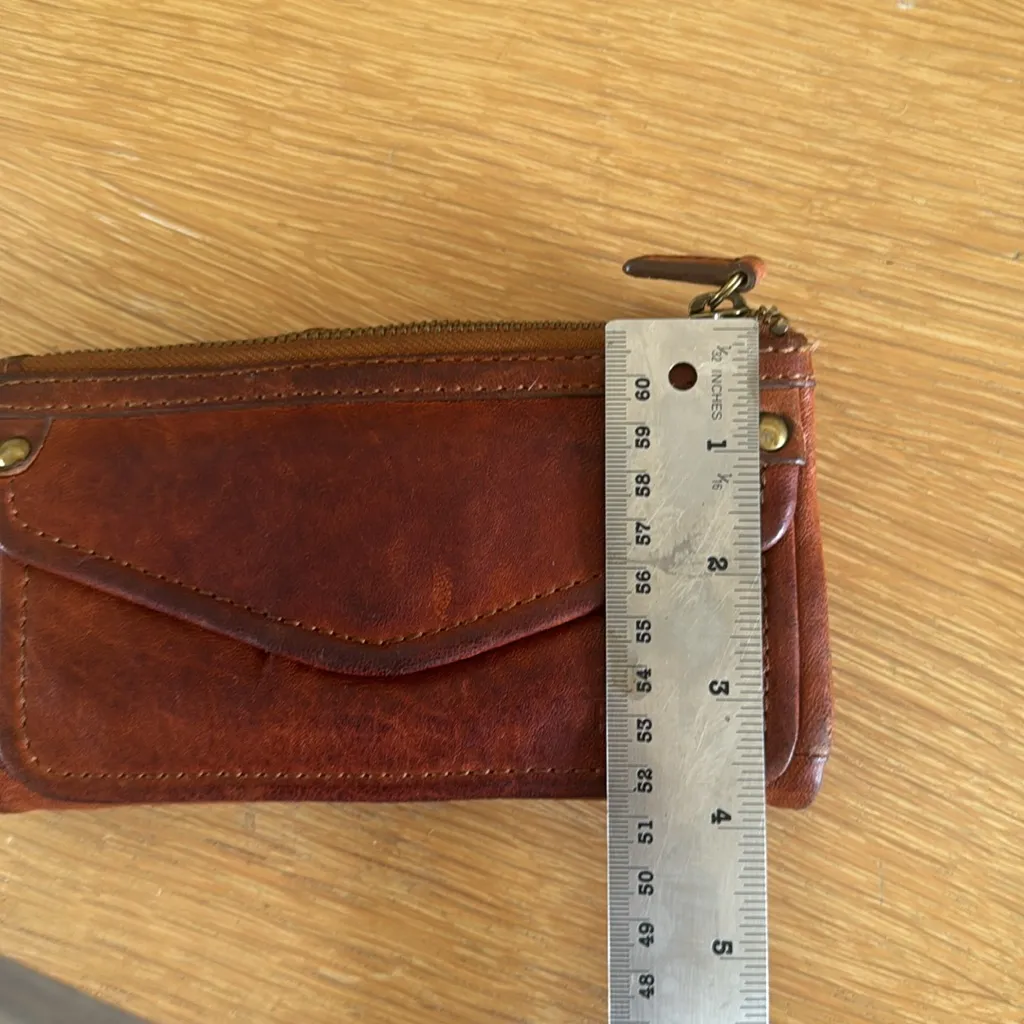 Fossil  Cognac Leather Zip Wallet - Image 10