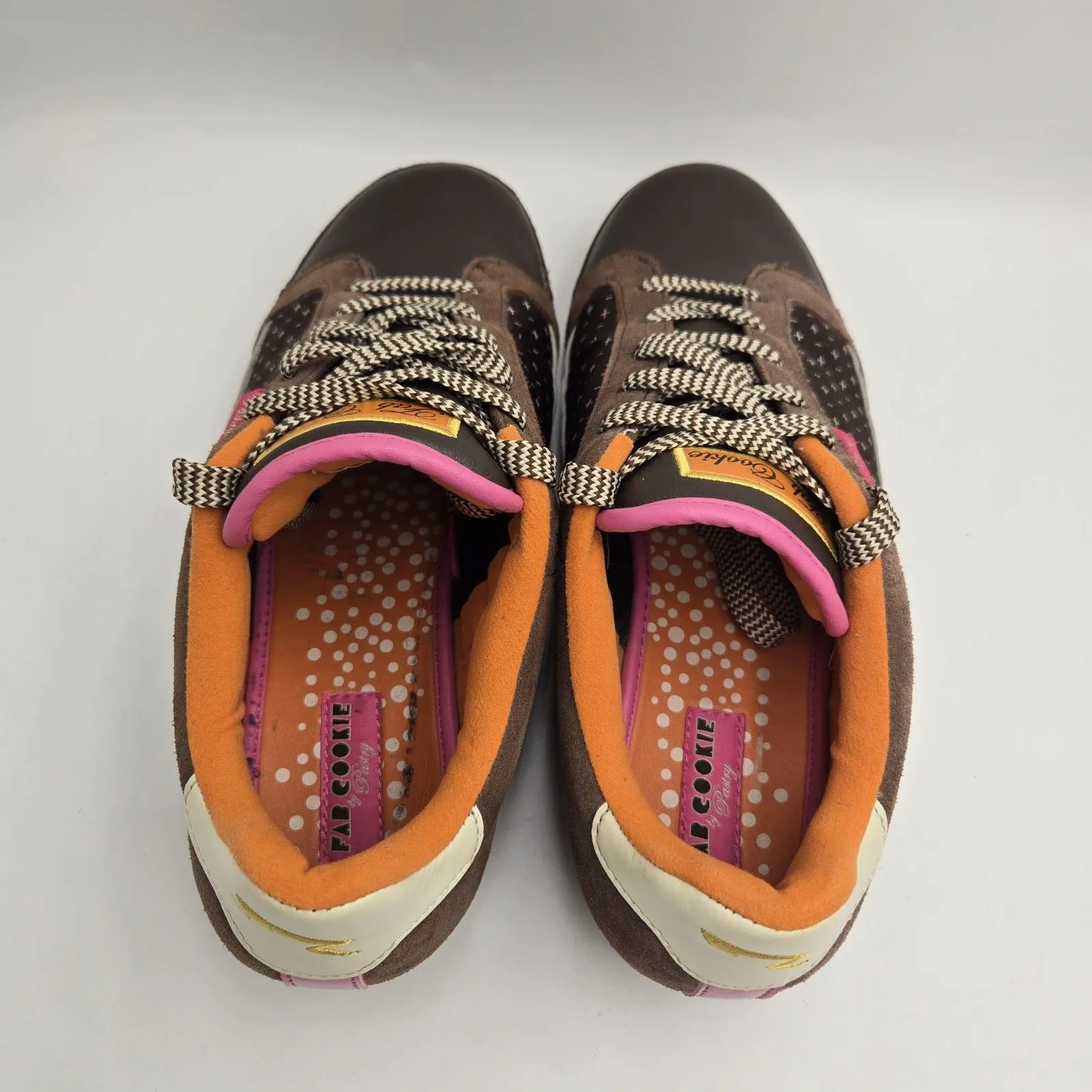 Fab Cookie Pastry Women’s Shoes 8.5 Brown Pink Suede Leather Sneakers Retro Y2K - Image 10