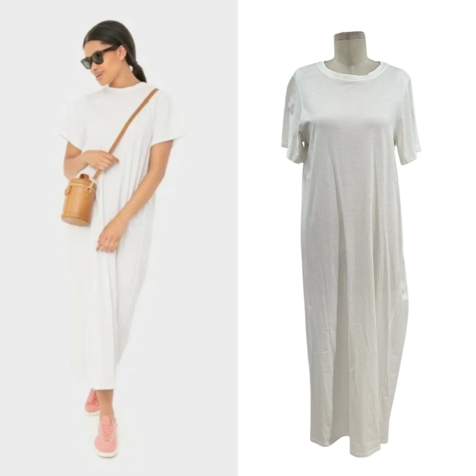 Tuckernuck Pomander‎ Place Zoe Maxi Tee Dress Short Sleeve White Size Medium - Image 2