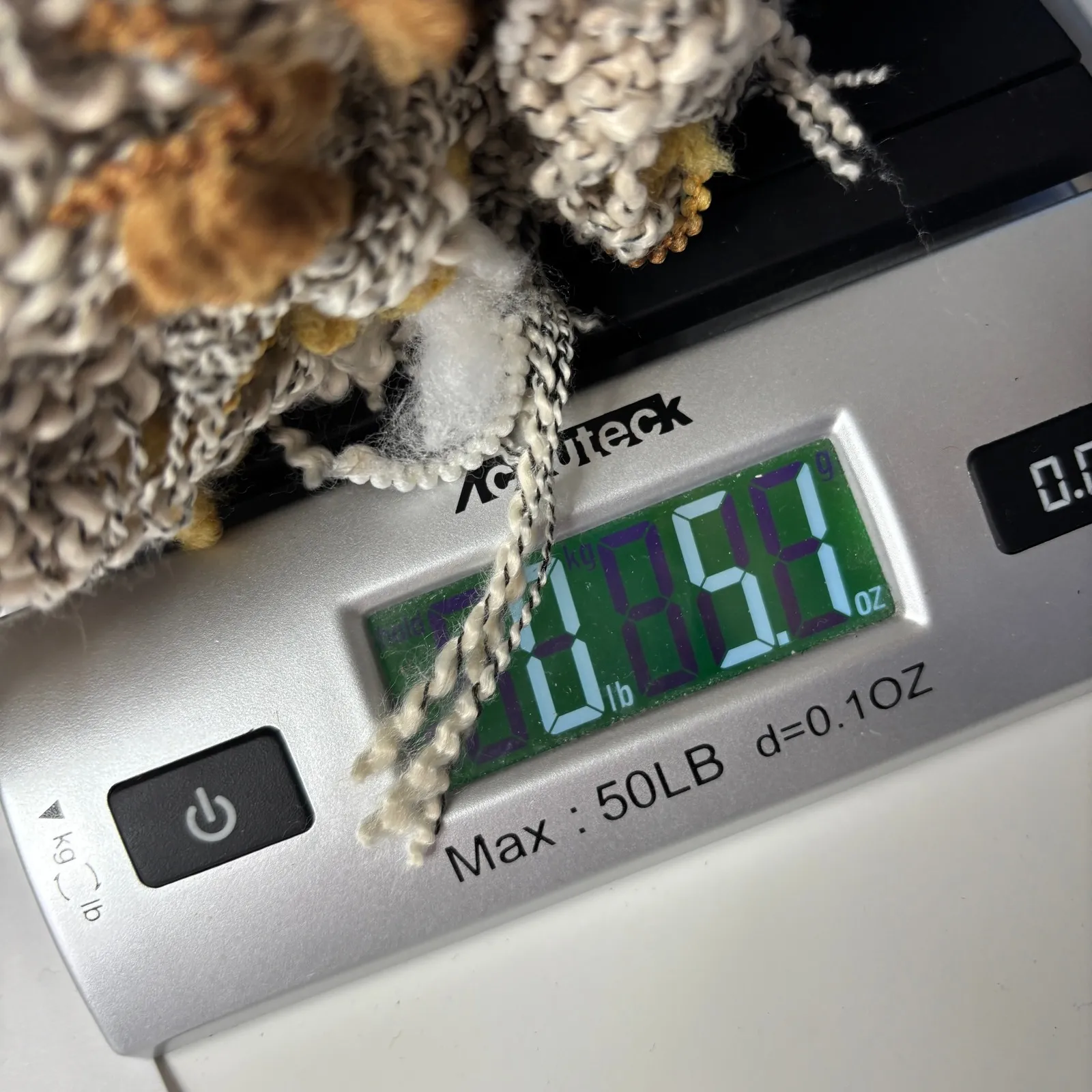 Textured Boho Tan Brown Rectangle Scarf Neutral Earthy Fairy Tassels Poms Y2K - Image 6