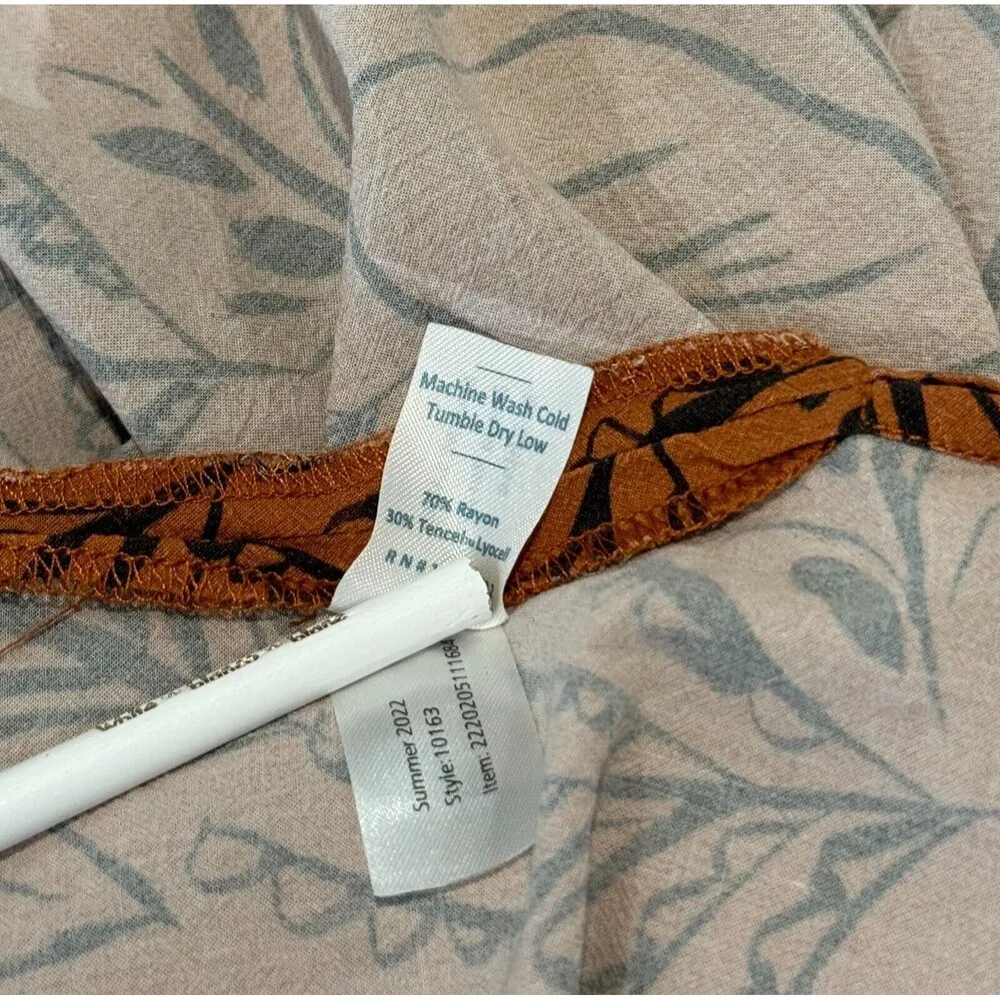 Marine Layer Womens Skirt Brown Ryan Midi Slip Sierra Foliage Tropical Boho 10 - Image 9