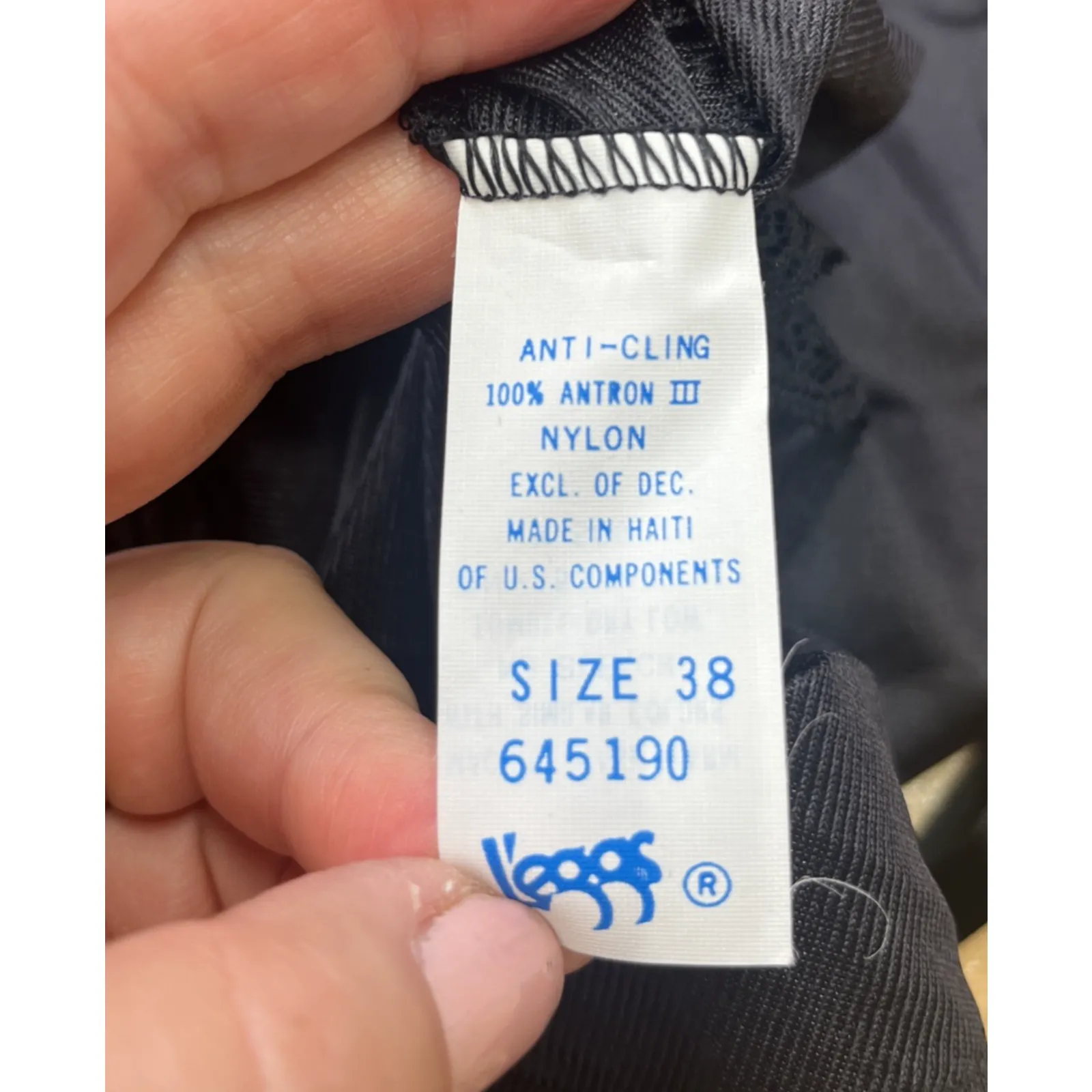 Vintage L’Eggs Lingerie Nylon Slip Dress Y2K 90's Lace Trim Black Size 38 Size L - Image 4