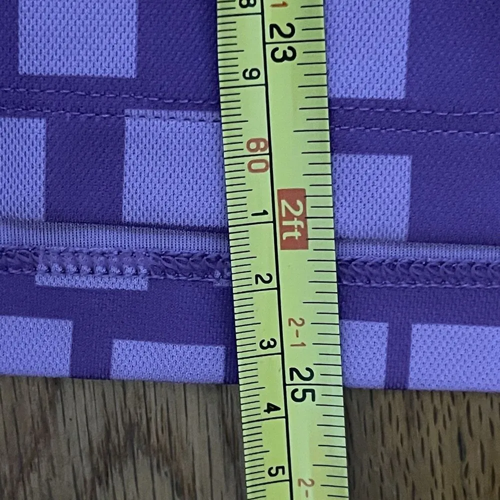 NIKE Women's Dri-FIT Grid Print Sleeveless Golf Shirt Medium Purple NEW Active - Image 12