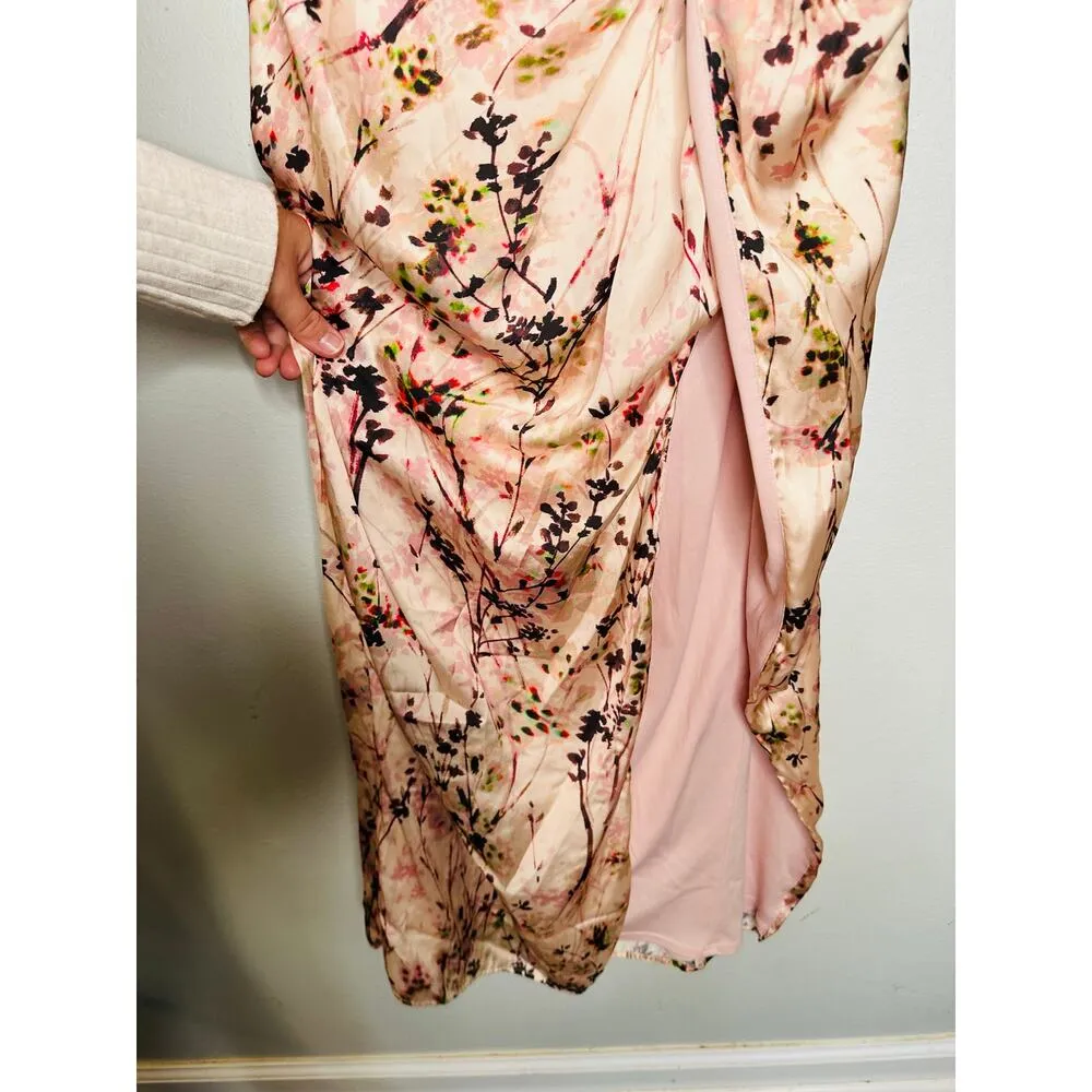 KATIE MAY Pink Floral Strapless Sleeveless Come On Home Midi Dress Size 0 - Image 10