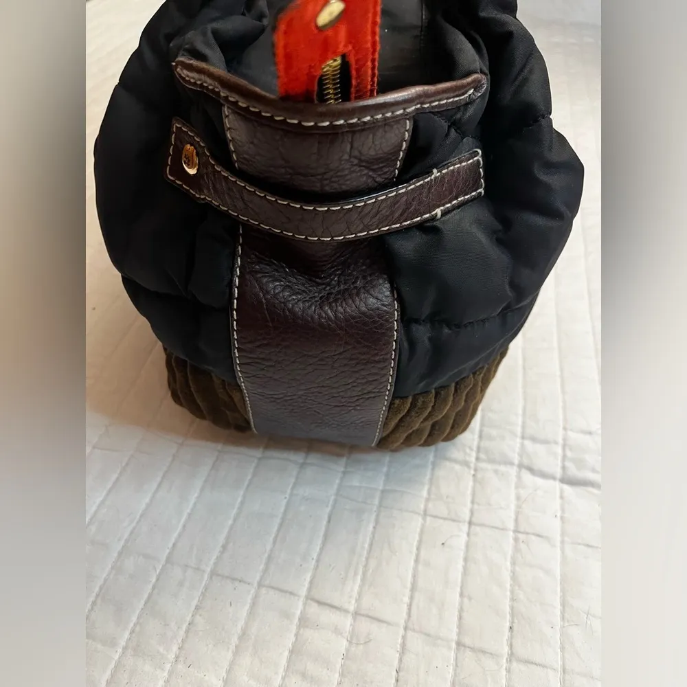 Kate Spade Quilting Stevie Bag Women Black Brown Nylon Corduroy Leather - Image 3