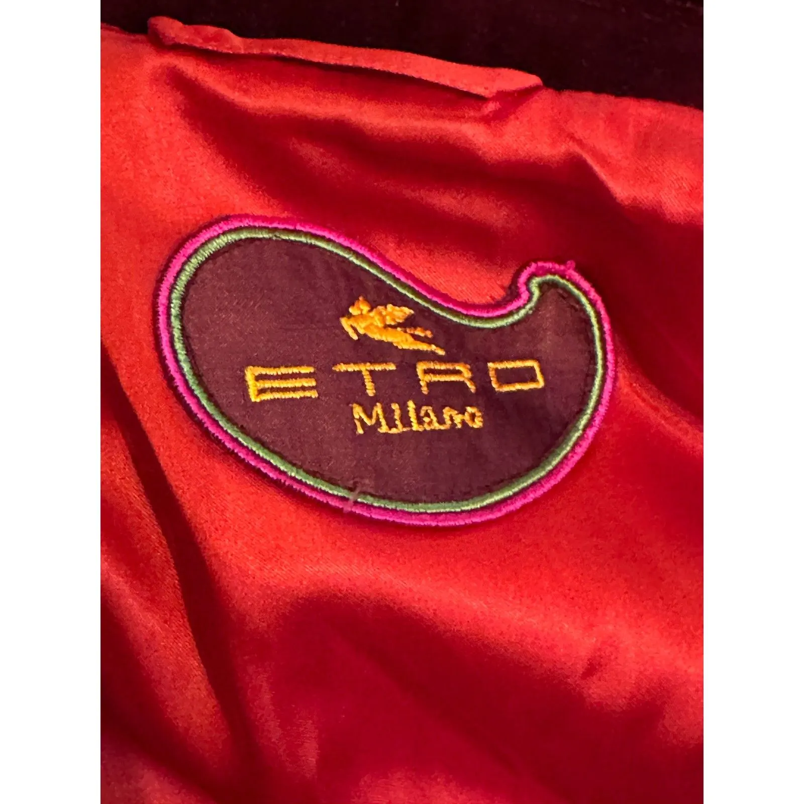 Etro Milano 100% Wool MADE IN ITALY Multicolor Trench Coat Size 44 Purple - Image 2