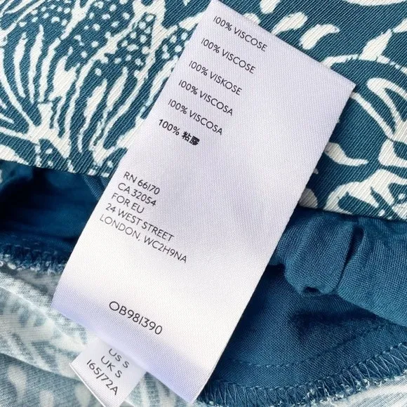 Anthropologie Maeve Blue Tile Print Flowy Pants Size SP Small Petite Boho Summer - Image 11