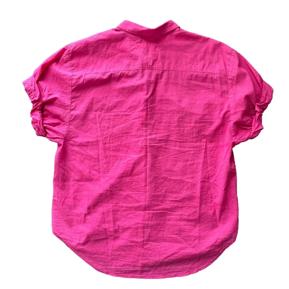 Xirena Channing Short Sleeve Button Down Cotton Poplin Shirt Pink Plum Classic‎ - Image 2