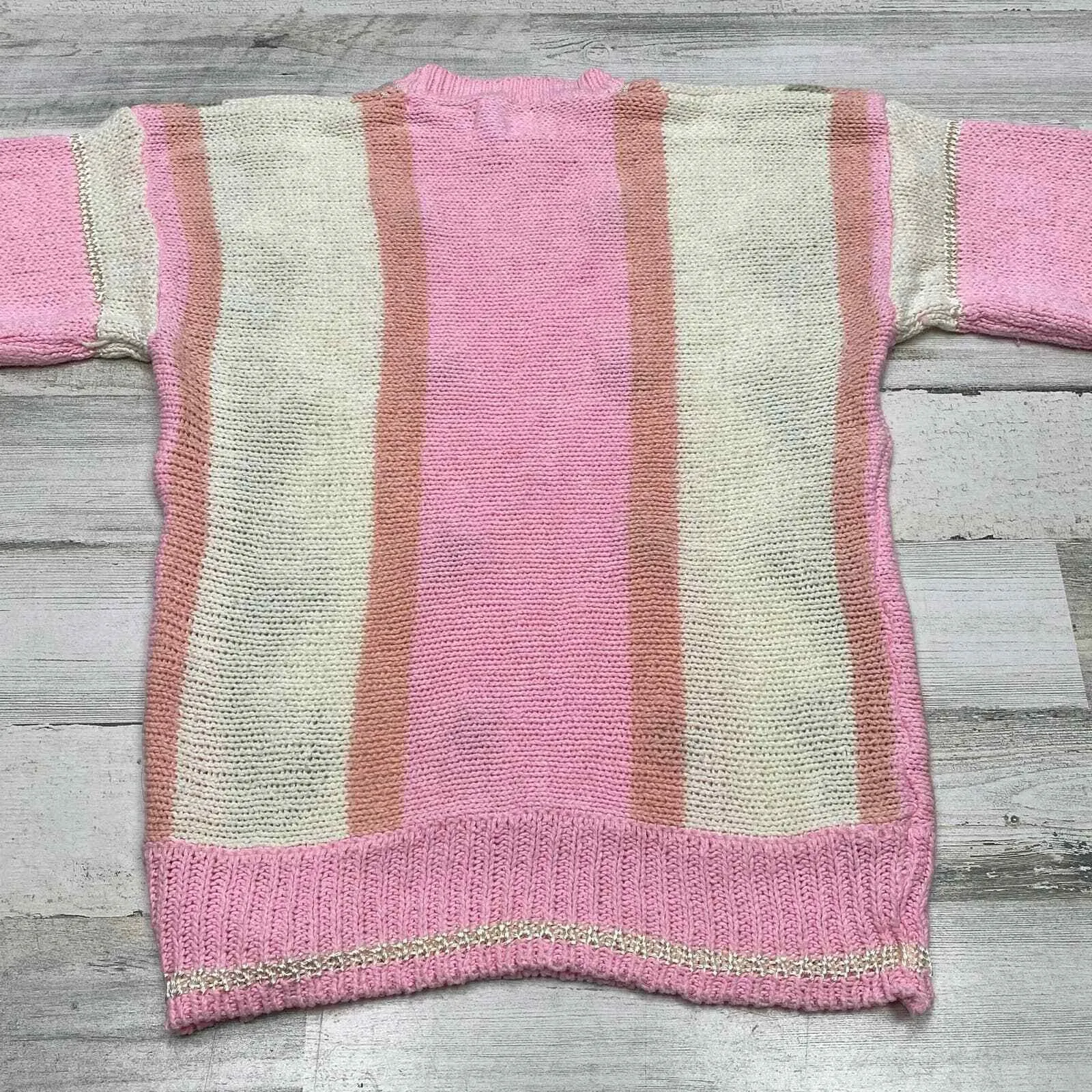 Vintage 80s Mister Noah Coquette Sweater Small Pink Acrylic Pearl Embellished - Image 8