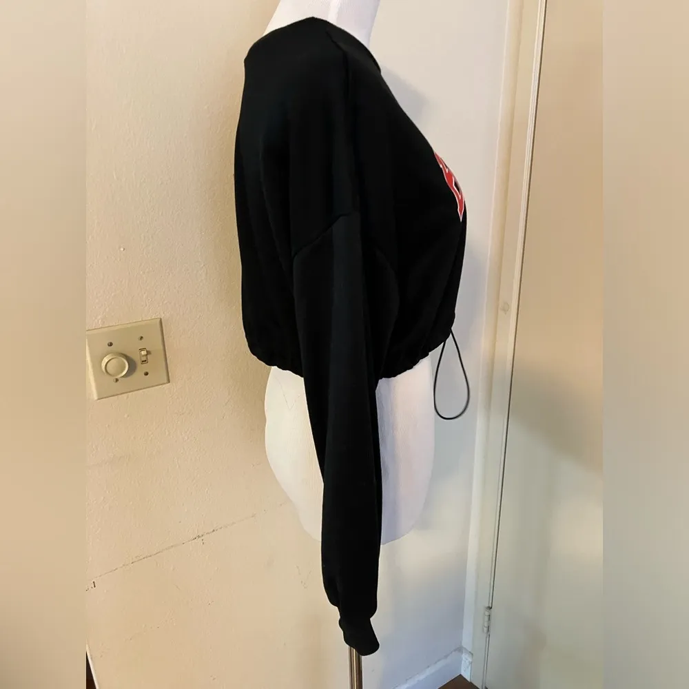 Shein Curve Sweatshirt Women’s XS Black Red Graphic Boston 25 Long Sleeve - Image 3