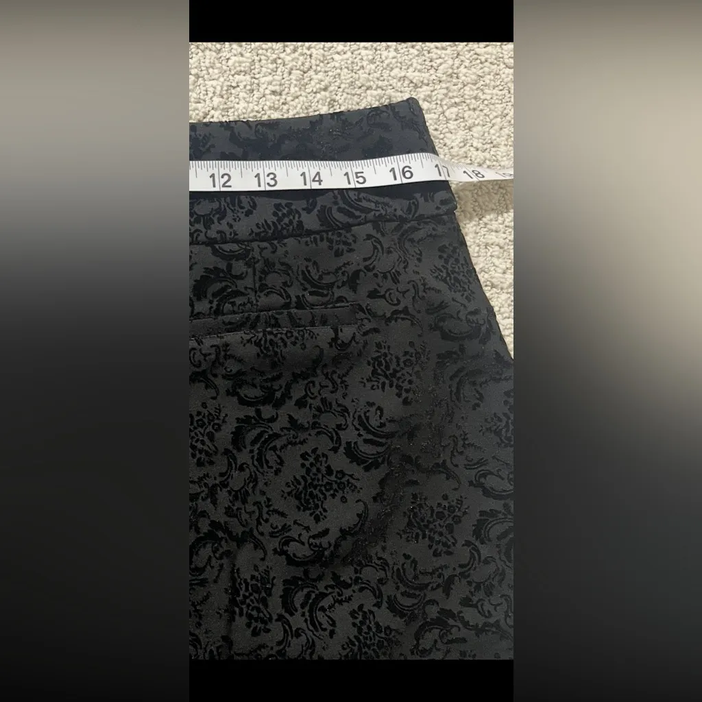 Charter Club Women’s  Velvet Floral Black straight leg pants - Image 5