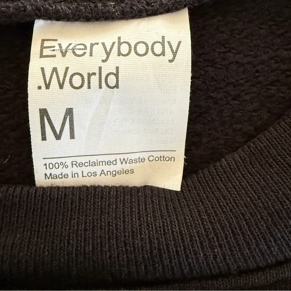 Everybody World Black Trash Crewneck Size Med made In The USA - Image 4