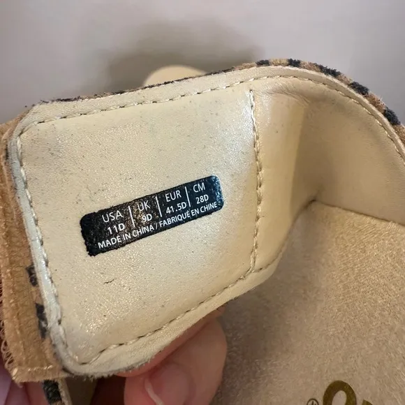 Spenco Tessa‎ Sandals Leopard Print Comfort Slides Tan Cheetah Women's 11D Brown Size 11 - Image 5