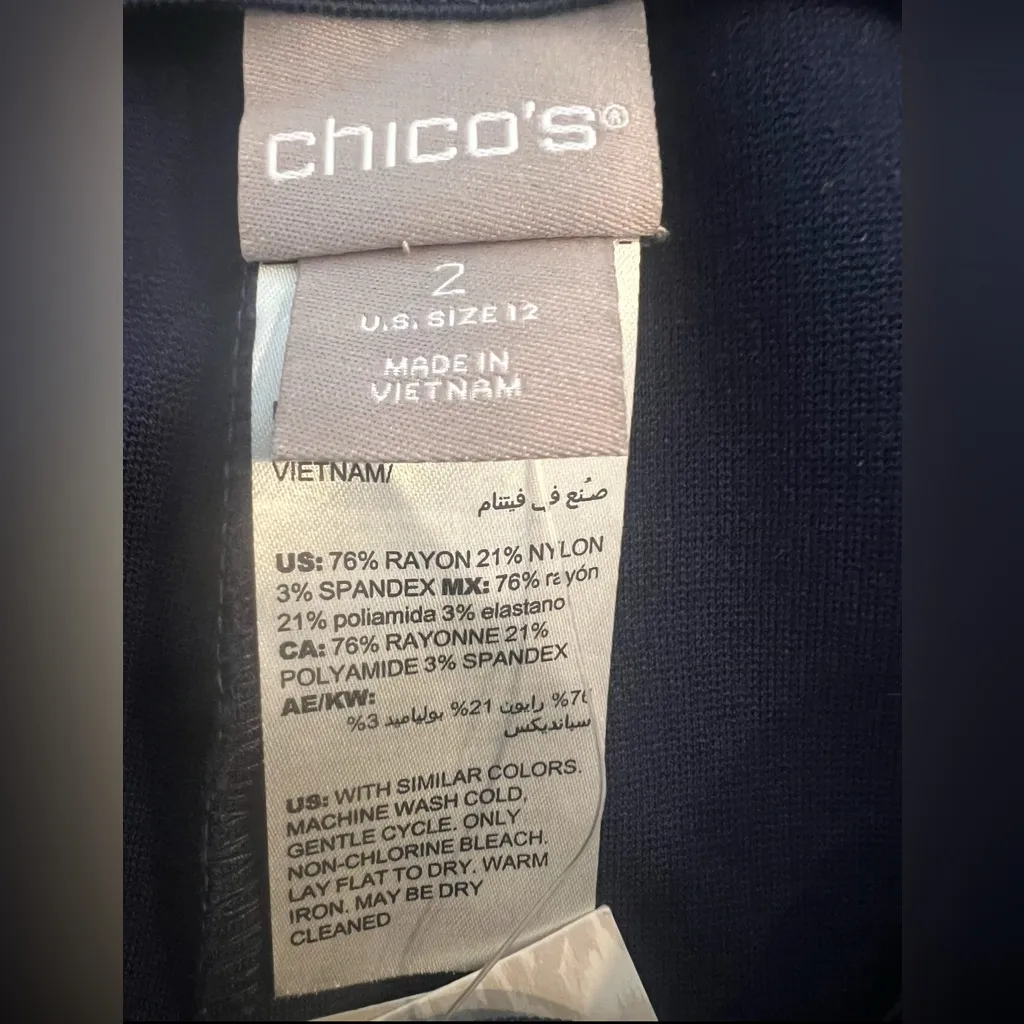 Chico’s So Slimming Juliet Ankle Stretch Pant Midnight Blue Size Large 2R New - Image 4