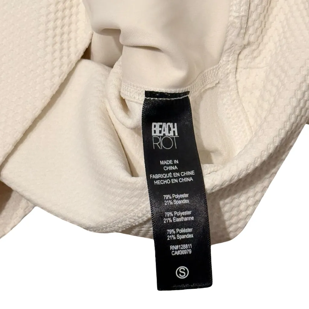 Beach Riot Francine Top Women’s Size Small | Snow Cloud White Cutout Crop - Image 5