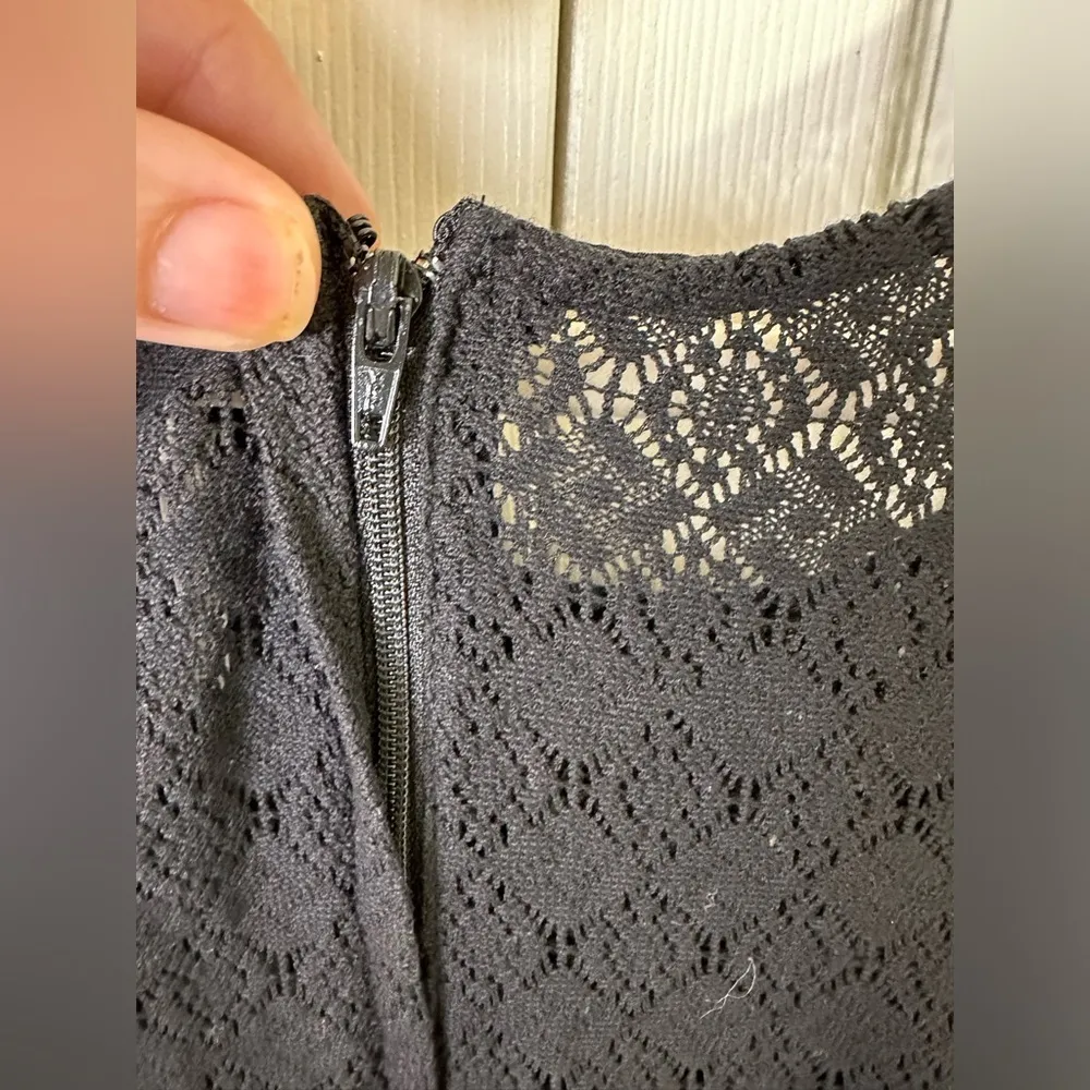 Free People Dress Womens 4 Lace Eyelit Detail Fit Flare Black Sleeveless Cut Out - Image 7