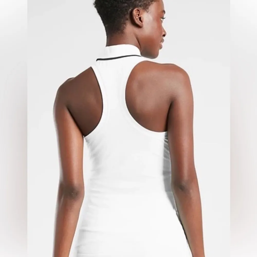 NWT ATHLETA Momentum Polo Tank top 1/4 Zip Neck White size Small - Image 2