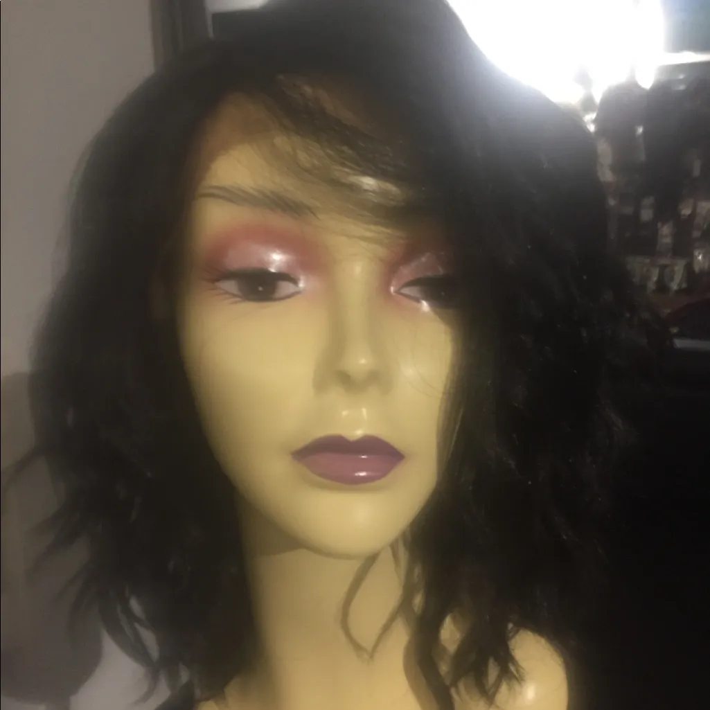 Wig Black short wavy Lacefront bob style New Wig - Image 6