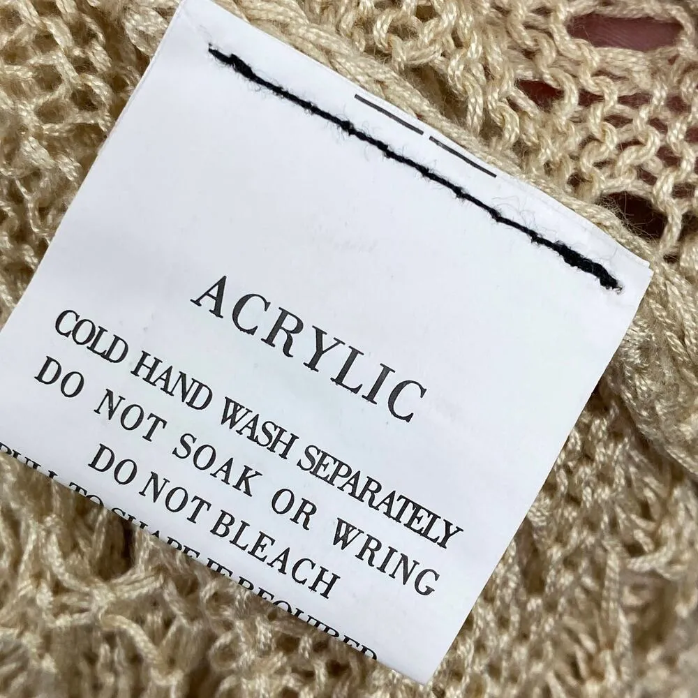 LF House of Three Cream Tan Duster Cardigan Women's Size Small/Medium S/M NWT - Image 8