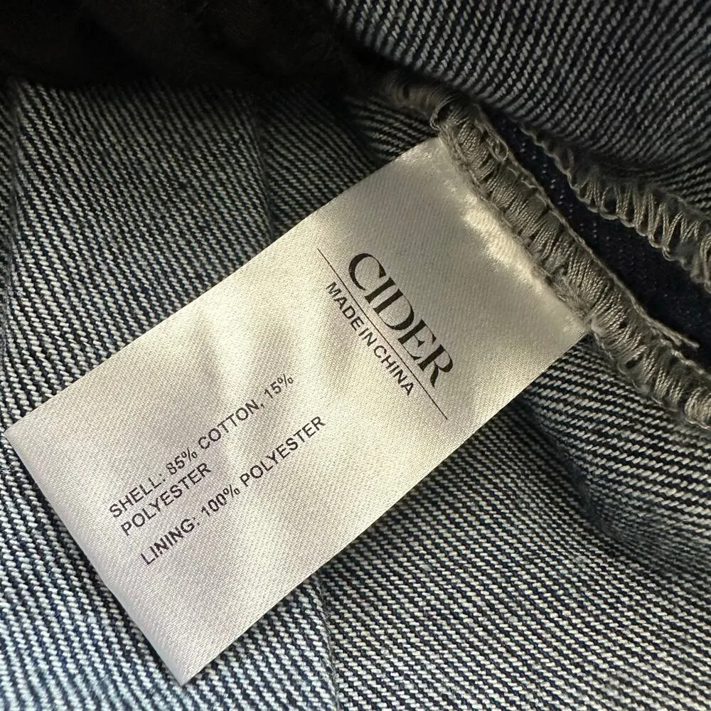 Cider Womens size Large Denim Ruffle Hem Micro Mini Skort Skirt - Image 7