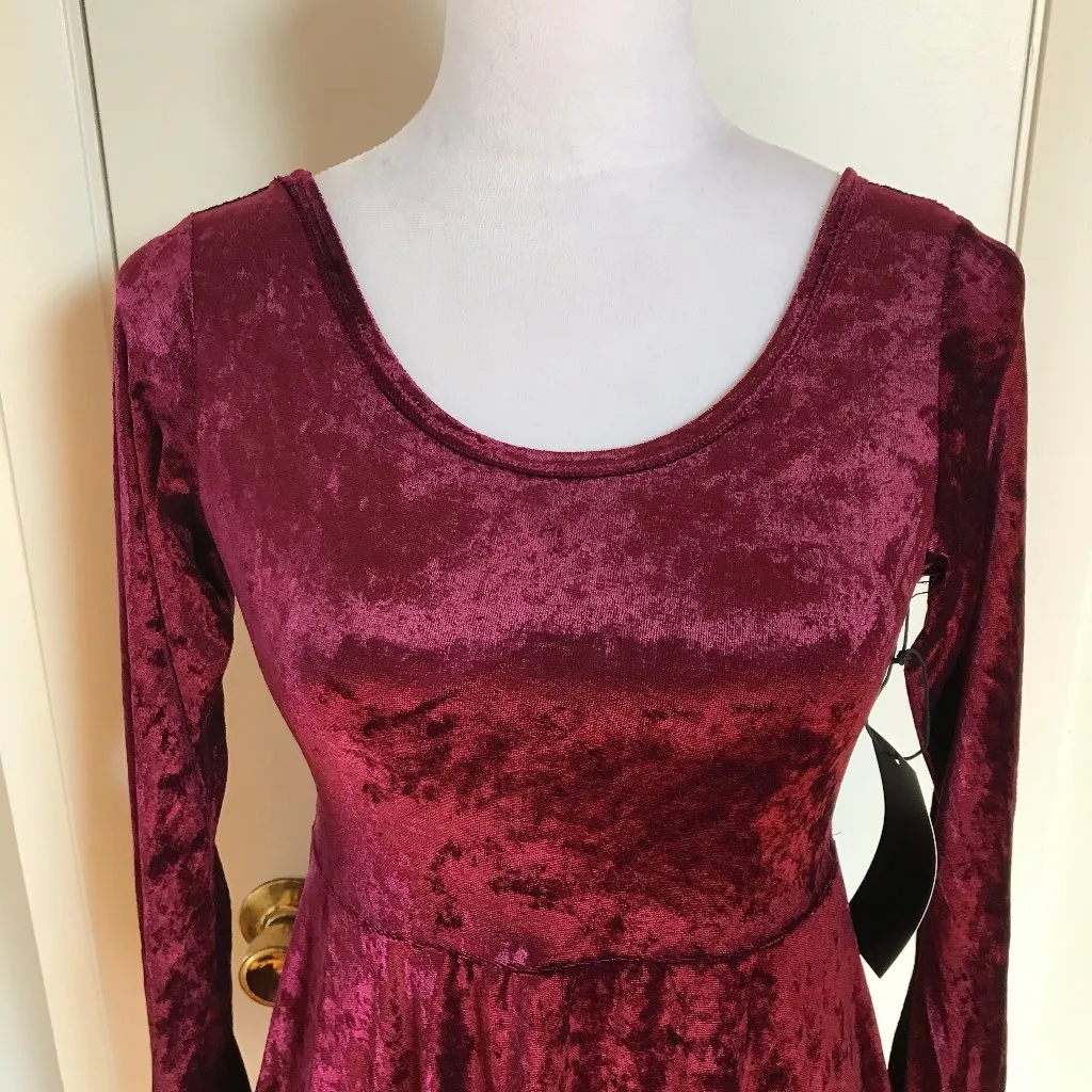 Black & Greige Gothic Lolita Halloween Red Velvet Doll Dress S - Image 3