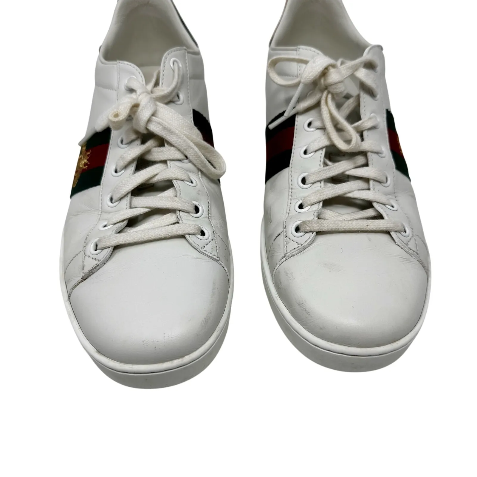 Gucci Ace Bee Sneakers White Leather Low Top EU 41 - Image 2