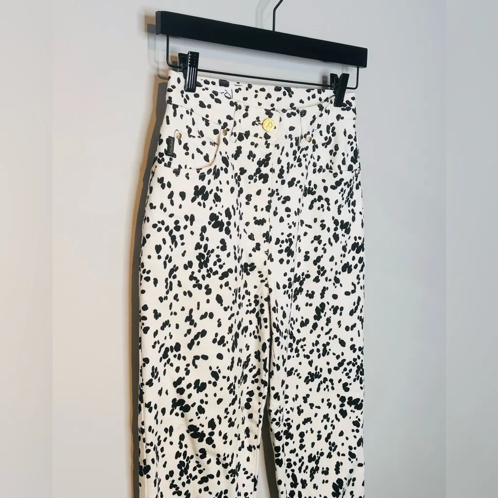 Laurel Black White Dalmatian Print Straight Leg Jeans Size undefined - Image 5