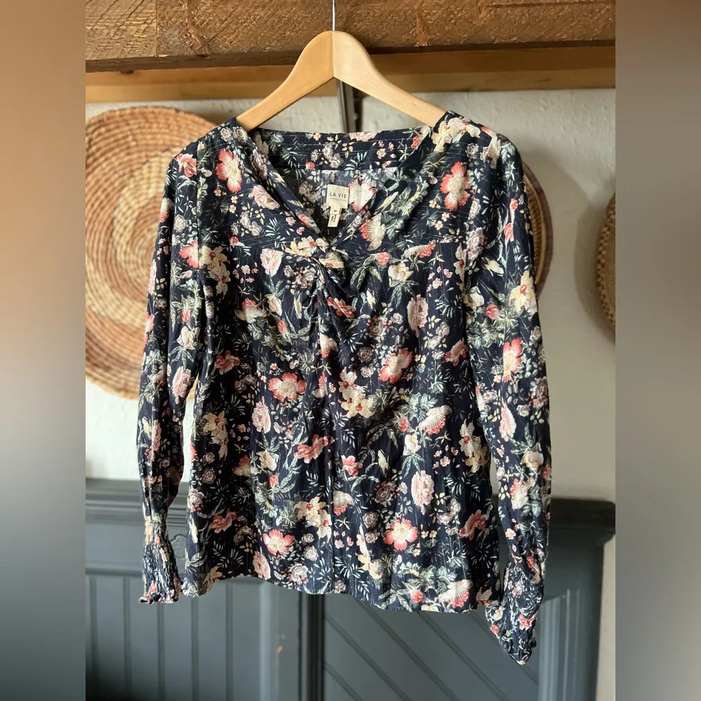 Rebecca Taylor La Vie Secret Garden Green Glass Floral Twist front Blouse XS - Image 2