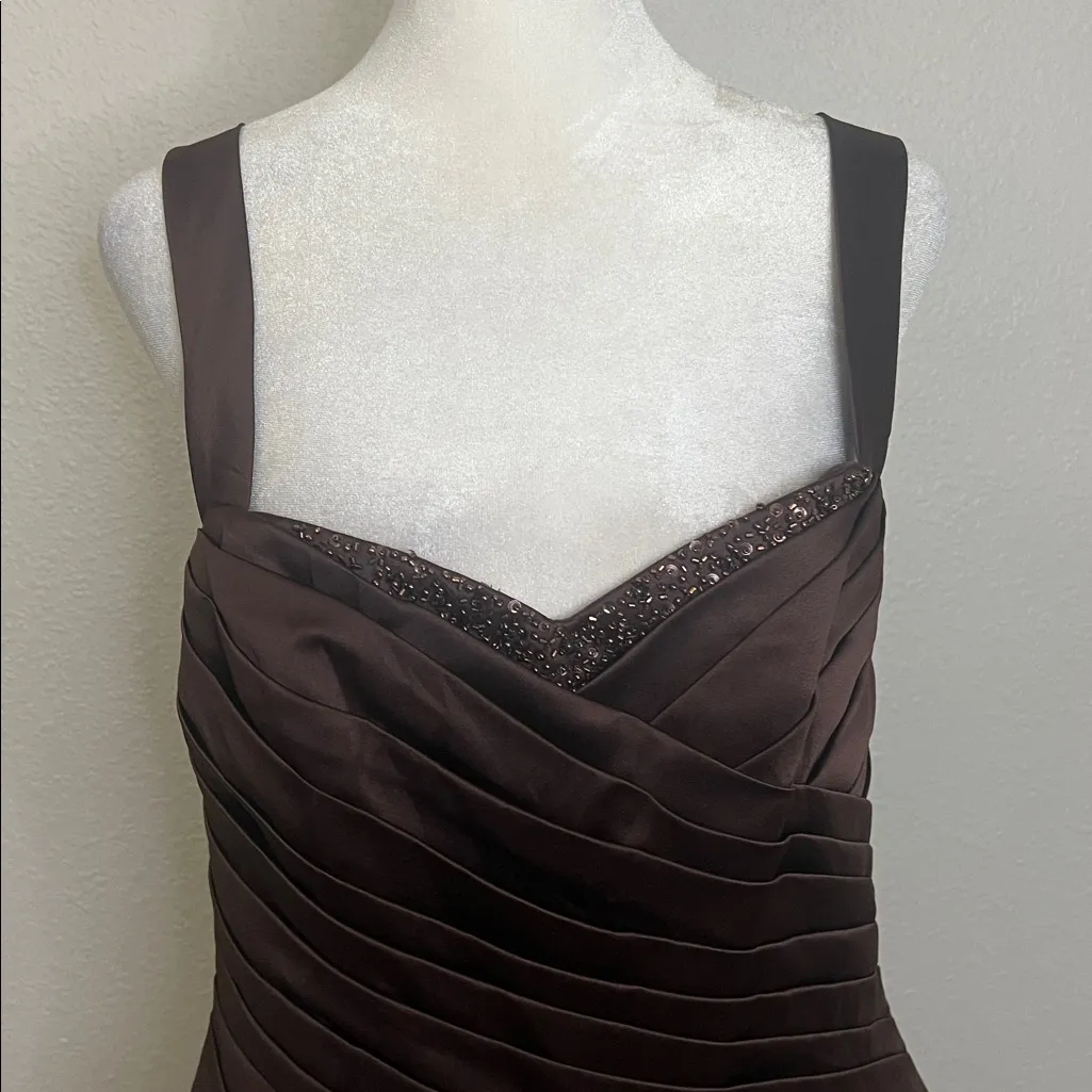 Alfred Angelo Satin Beaded Top Brown Size 10 NWT - Image 2