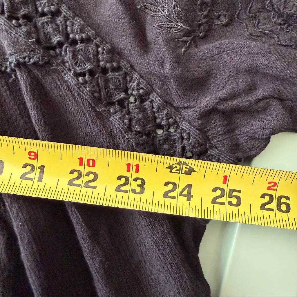 Free People Piece of Your Heart Embroidered Long Sleeve Mini Dress Black Size S - Image 10