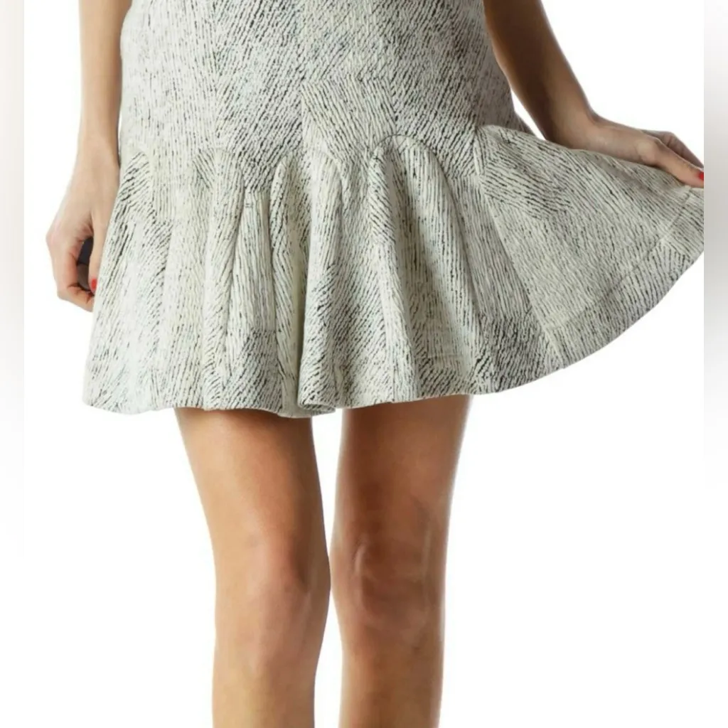 NWT, Banana Republic Flare Peplum Mini Skirt White Black, Sz 2 - Image 3