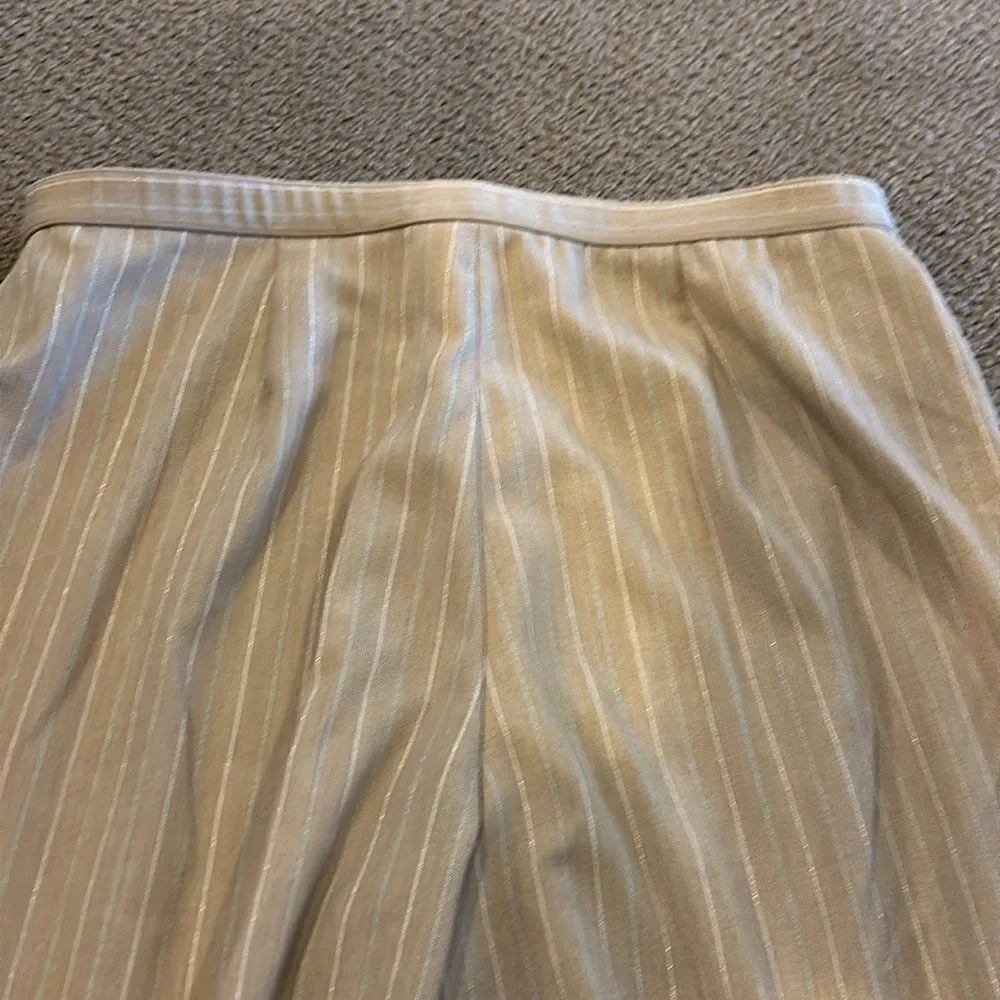 Worthington Stretch Stain Repellent Tan with Metallic Pinstripes Pants - Image 6